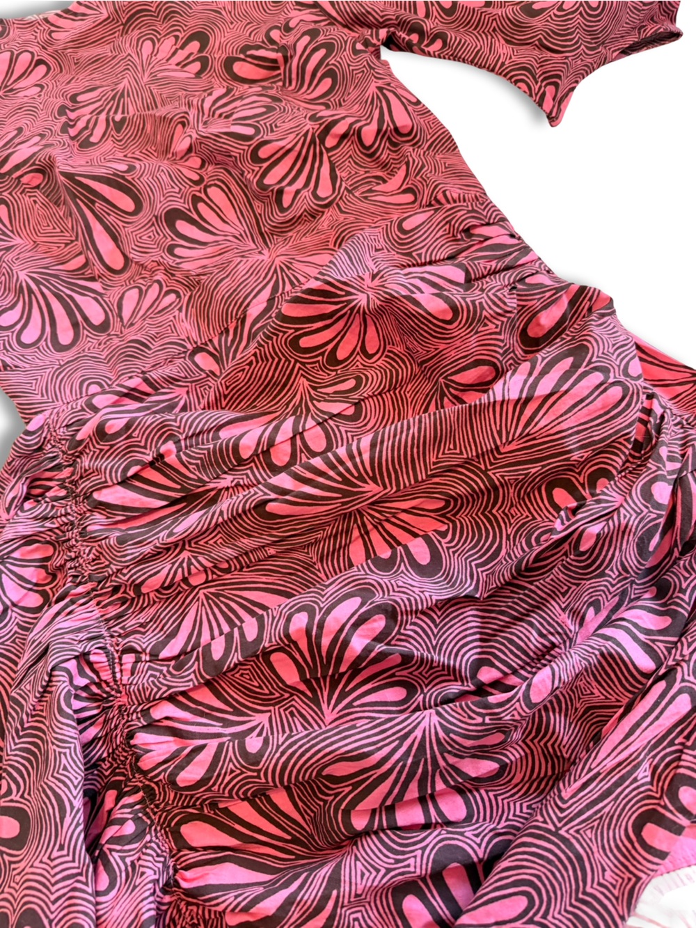RHODE Pink and Brown Retro Swirl Mini Dress - Picture 6 of 7